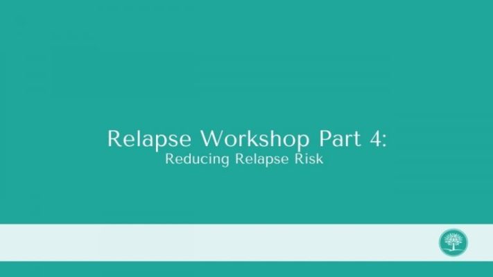 a green background with the words relapse workshop part 4.