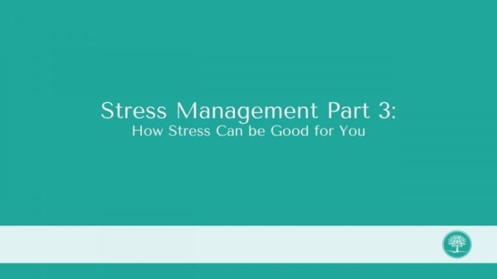 a green background with the words stress management part 3 how stress can be good for.