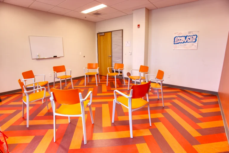 The Recovery Village Cherry Hill at Cooper Drug and Alcohol Rehab near Philadelphia group therapy room scaled