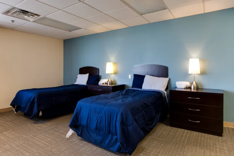 The Recovery Village Columbus Drug and Alcohol Rehab bedroom for inpatient rehab PHP and IOP scaled