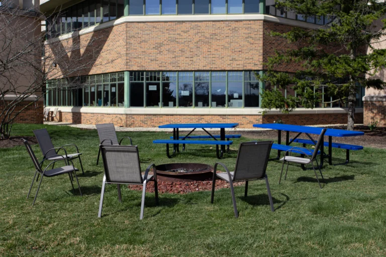 The Recovery Village Columbus Drug and Alcohol Rehab outdoor firepit scaled
