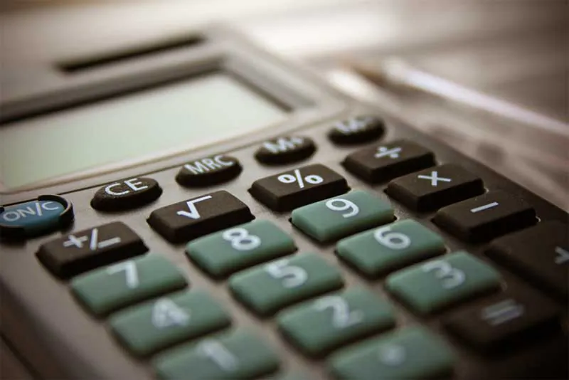 calculator keys close up